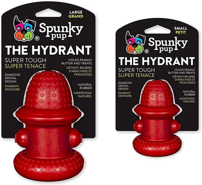 Spunky pup Hydrant Dog Toy Fill with Treats or Kibble | Rugged Double Wall Textured Rubber | Promotes Healthy Teeth and Gums | Dishwasher Safe | For Large Dogs | Made in USA - Image 2